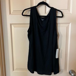 NWT Eileen Fisher linen blend knit tank in black
